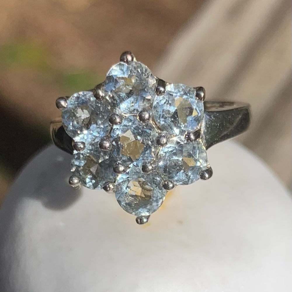 Aquamarine Ring. SS SZ 5 3/4